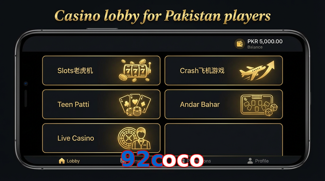Lobby view of 92Coco for Pakistan users
